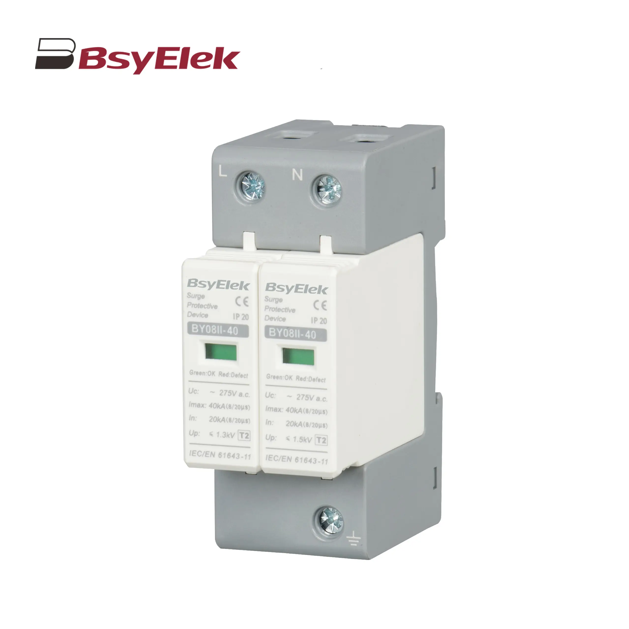 BY08II-40 SPD Class T2 Imax 40KA Surge Protective Device