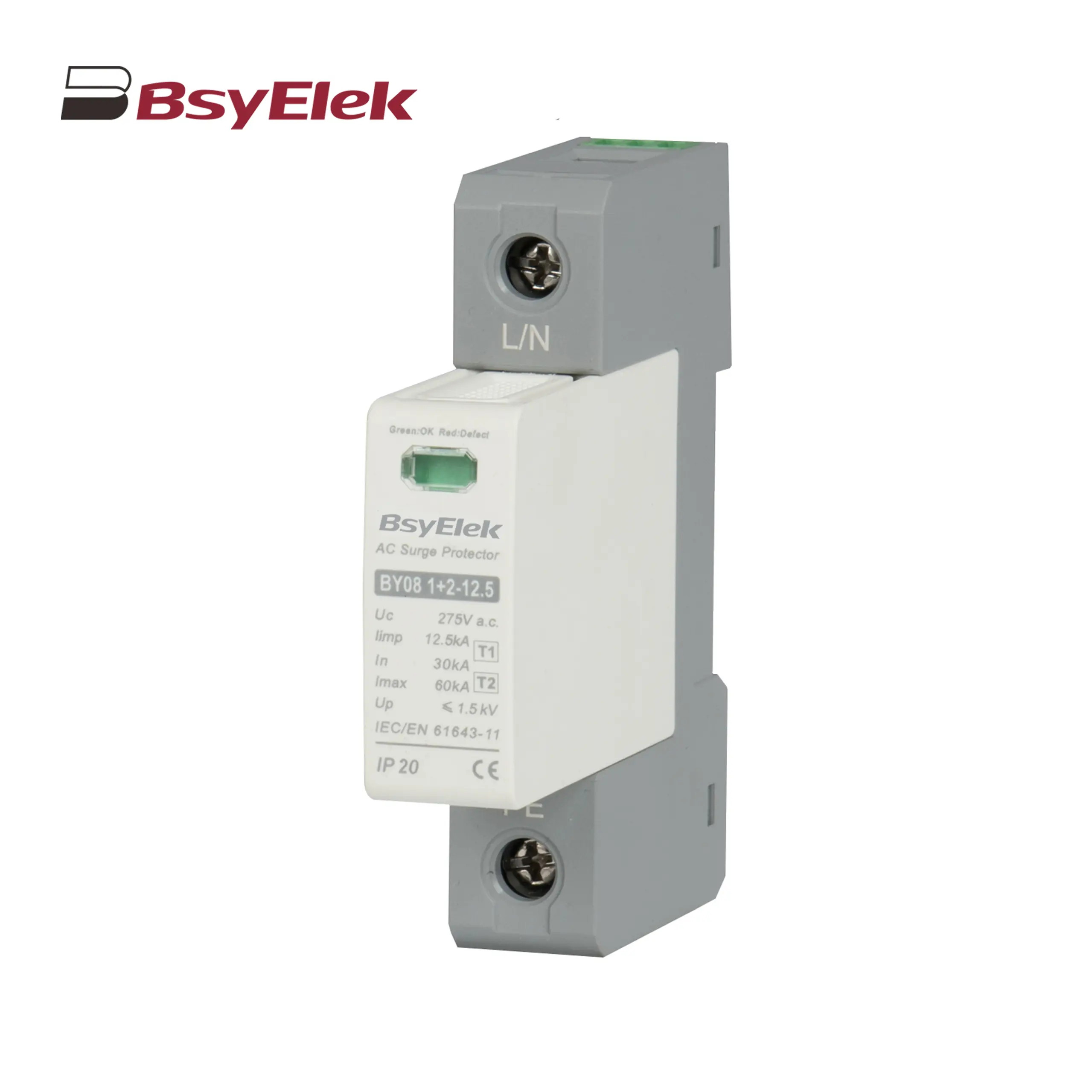 BY08 1+2-12.5 SPD Class T1+T2 Imax 60KA Surge Protective Device