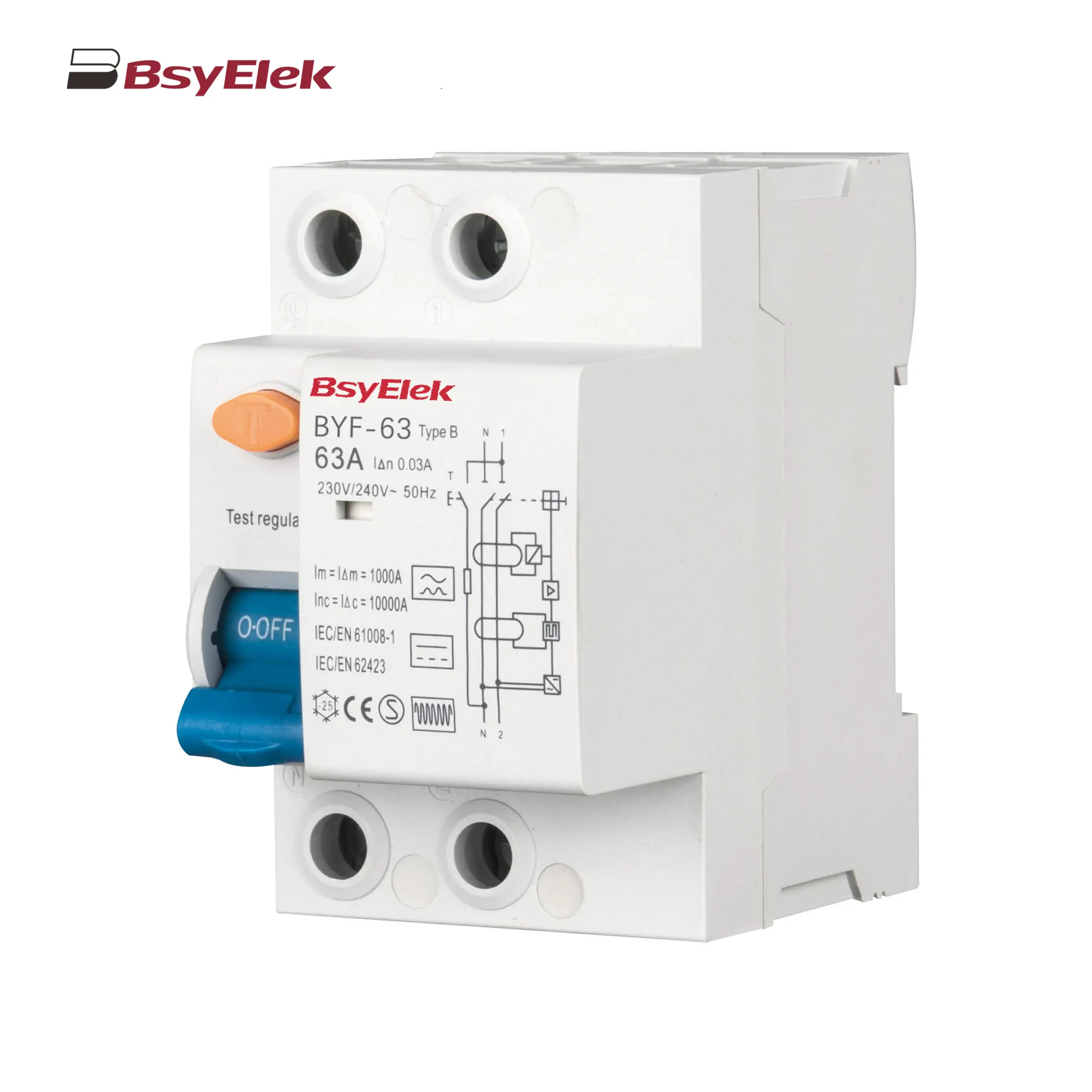 BYF-63 RCD 10KA Type B AC+A+Smoothing DC Residual Current Device