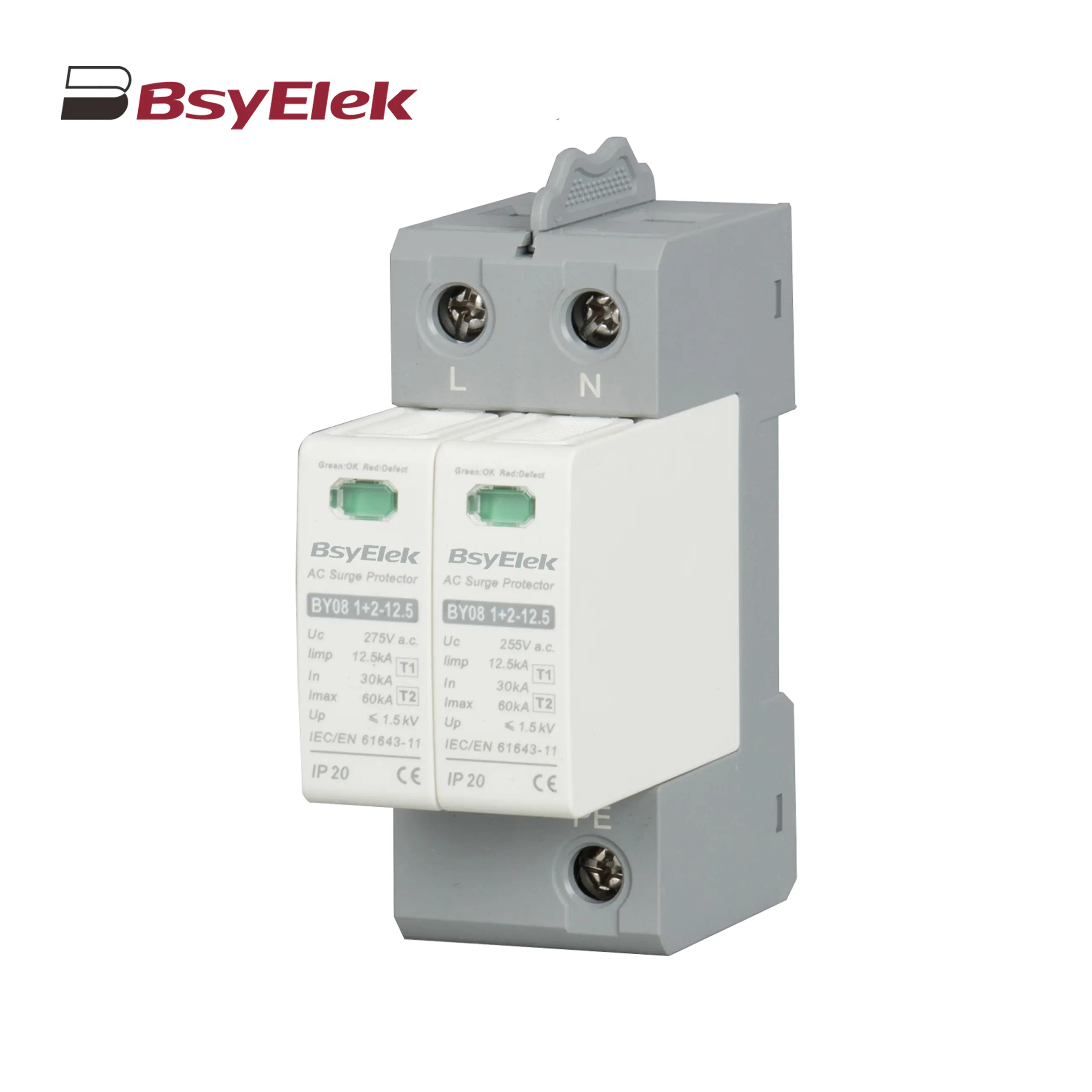 BY08 1+2-12.5 SPD Class T1+T2 Imax 60KA Surge Protective Device
