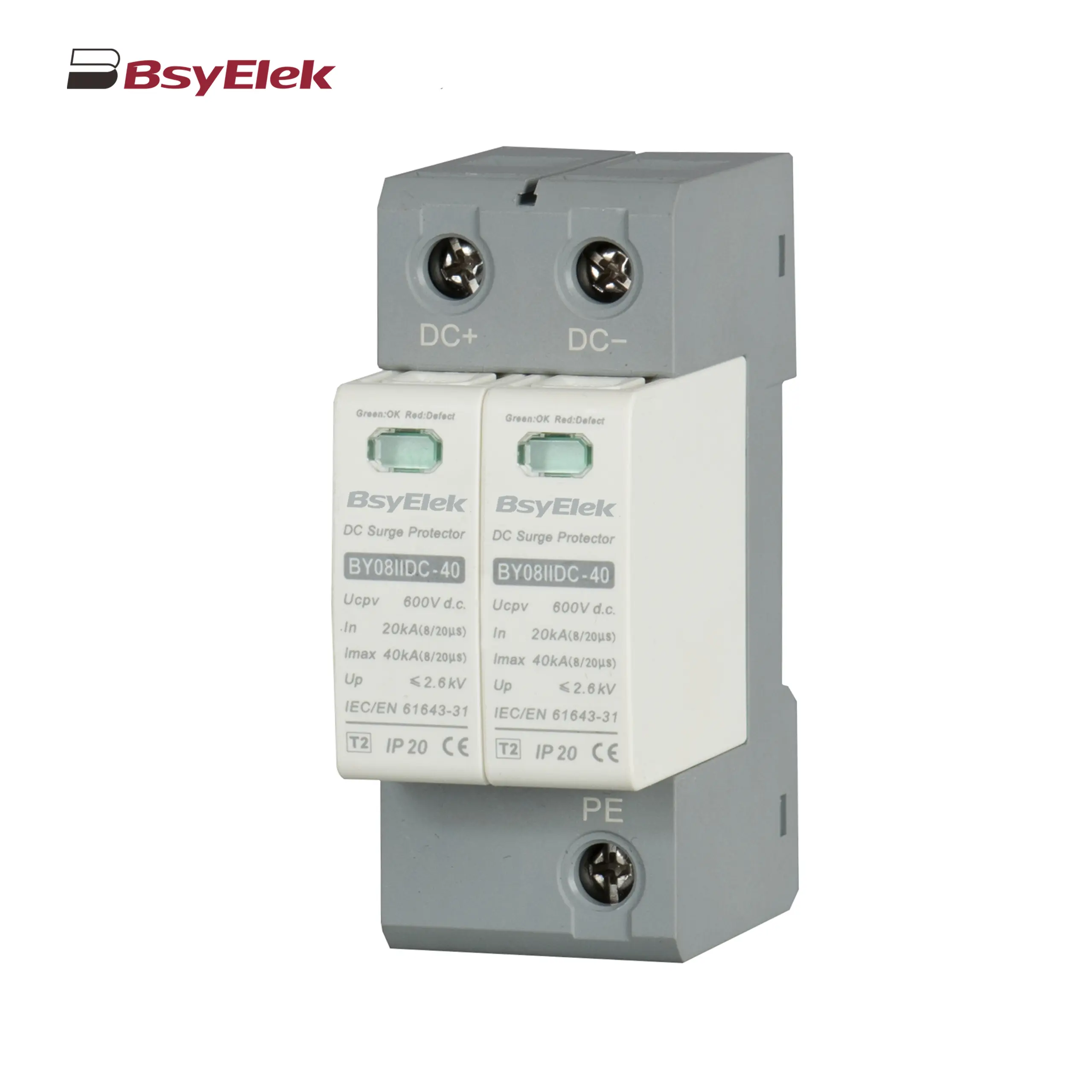 BY08IIDC-40 SPD Class T2 40KA DC Surge Protective Device