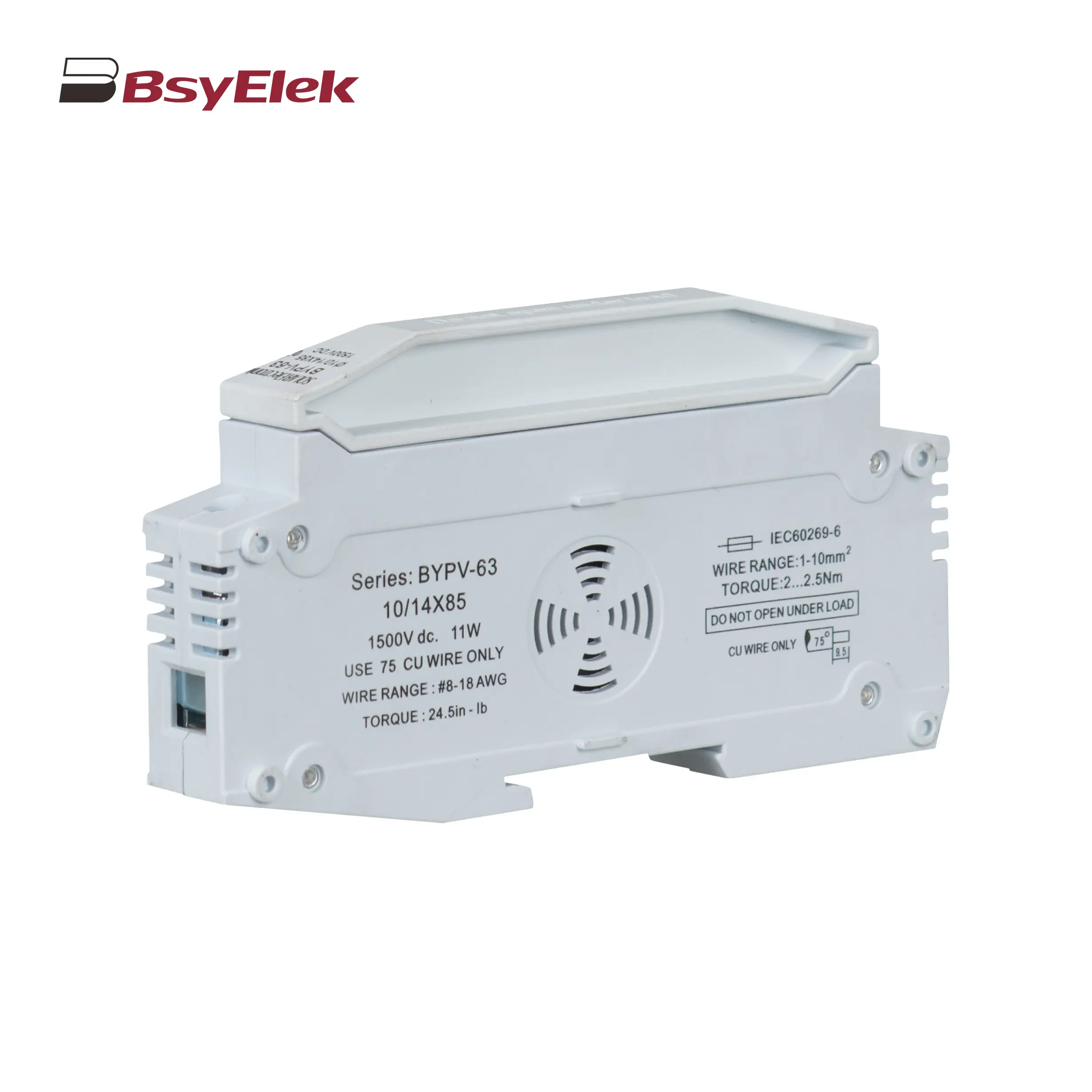 BYPV-63 1500VDC 50A Fuse Holder with 10x85mm 14x85mm Fuse Link