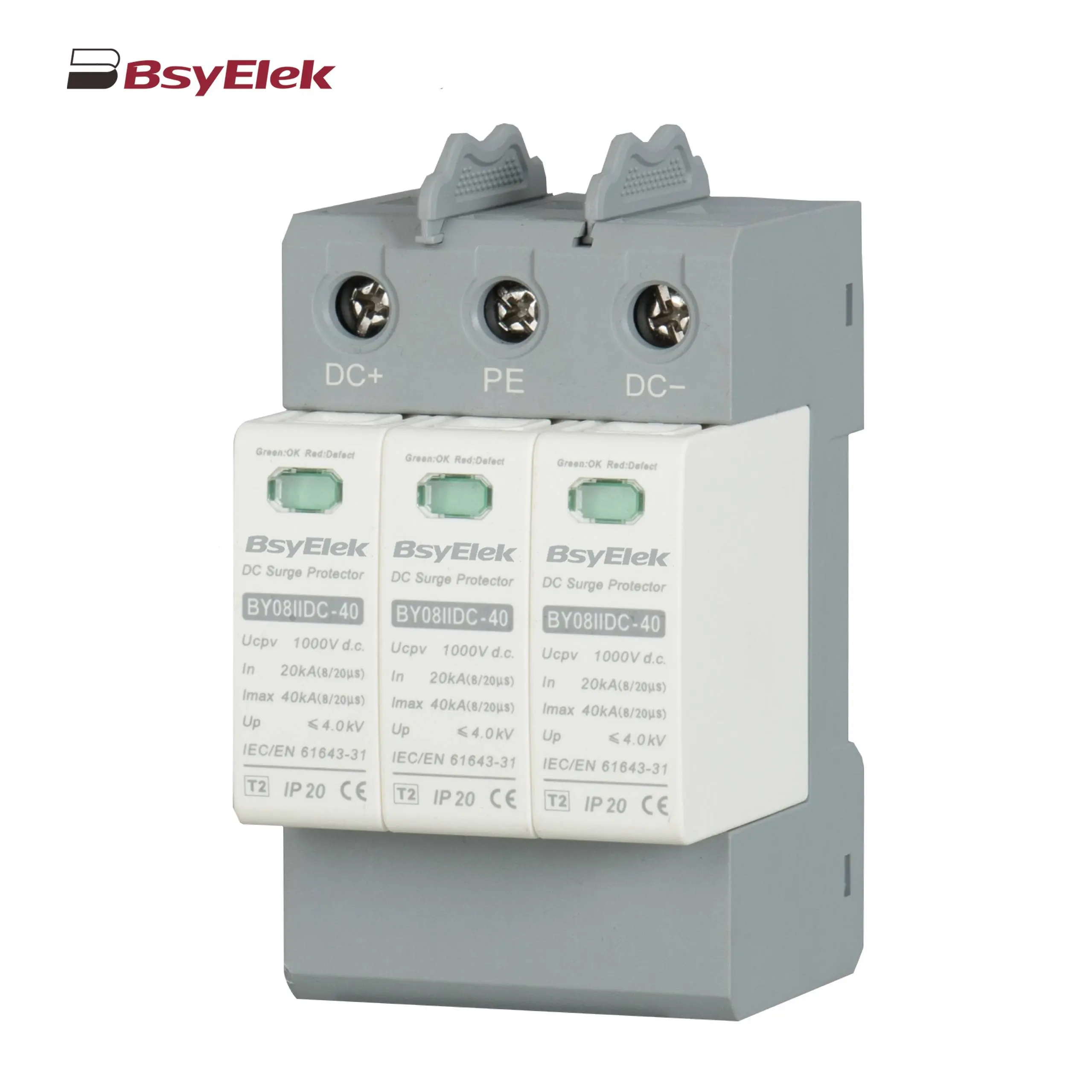 BY08IIDC-40 SPD Class T2 40KA DC Surge Protective Device